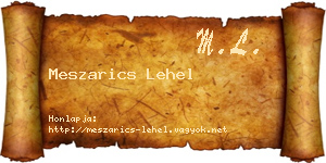 Meszarics Lehel névjegykártya